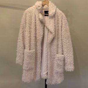 Zara White Teddy Coat